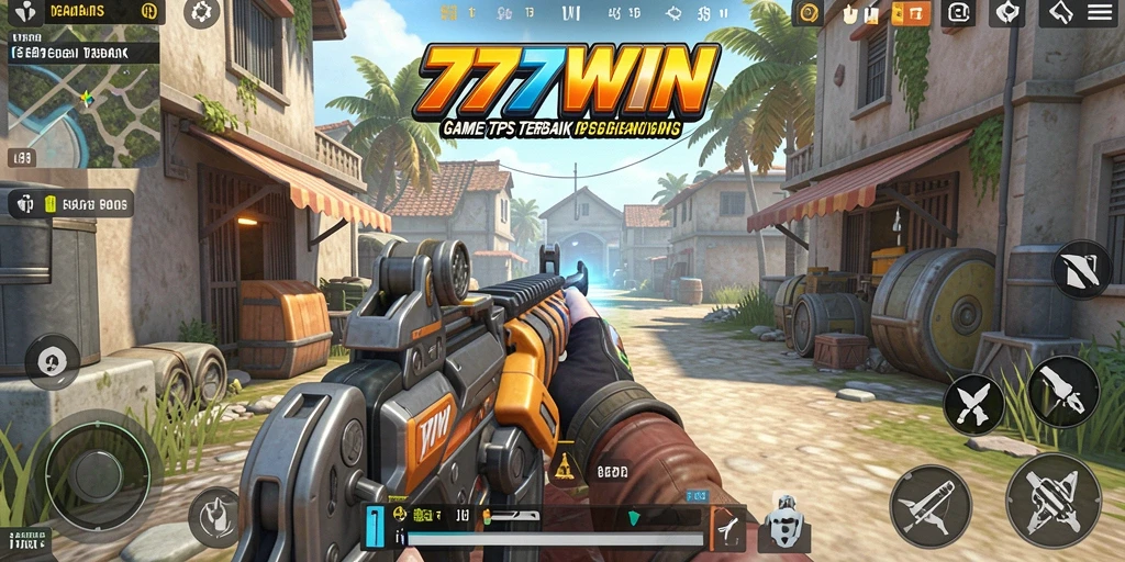 Tangkapan layar utama 777WIN menampilkan aksi gameplay TPS yang mendebarkan.