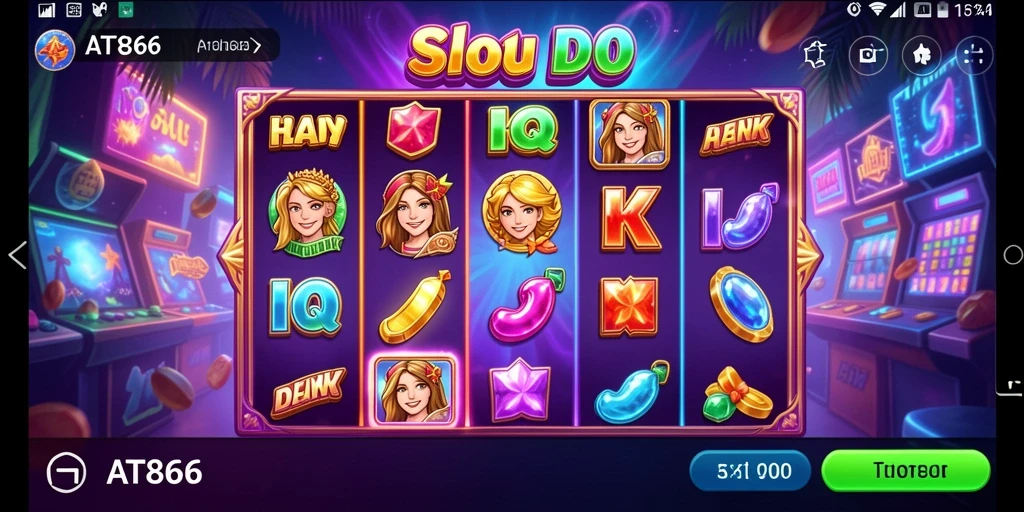 Tampilan gameplay <strong>AT866</strong> yang memukau dengan berbagai simbol slot.