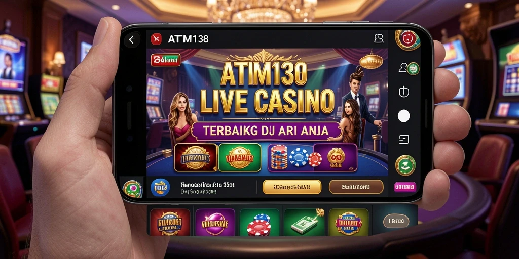 Screenshot ATM138 menampilkan dealer langsung dan suasana kasino yang mendebarkan.
