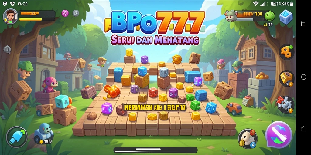 Tampilan gameplay BPO777 dengan berbagai teka-teki yang menantang.