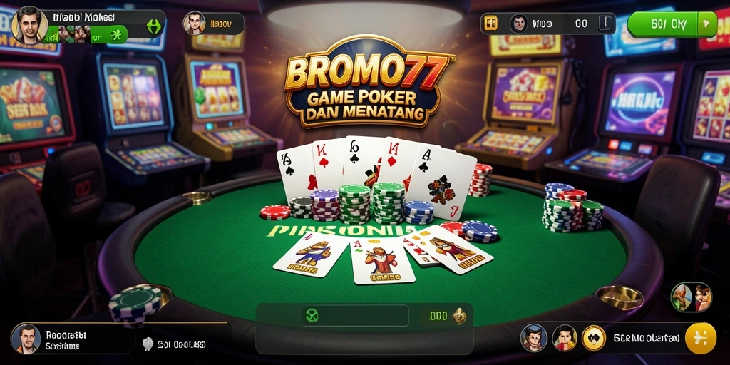 Screenshot BROMO77 menampilkan pengalaman gameplay Poker yang seru.