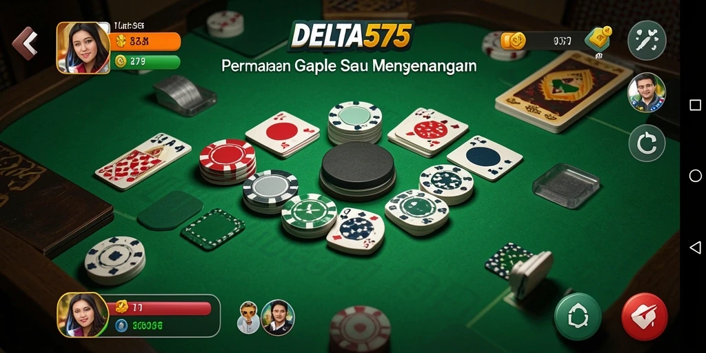 Tampilan seru dari gameplay Gaple di DELTA575.