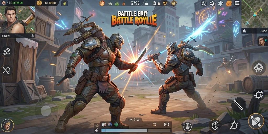 Tampilan gameplay menegangkan dari ID678 dalam arena Battle Royale.
