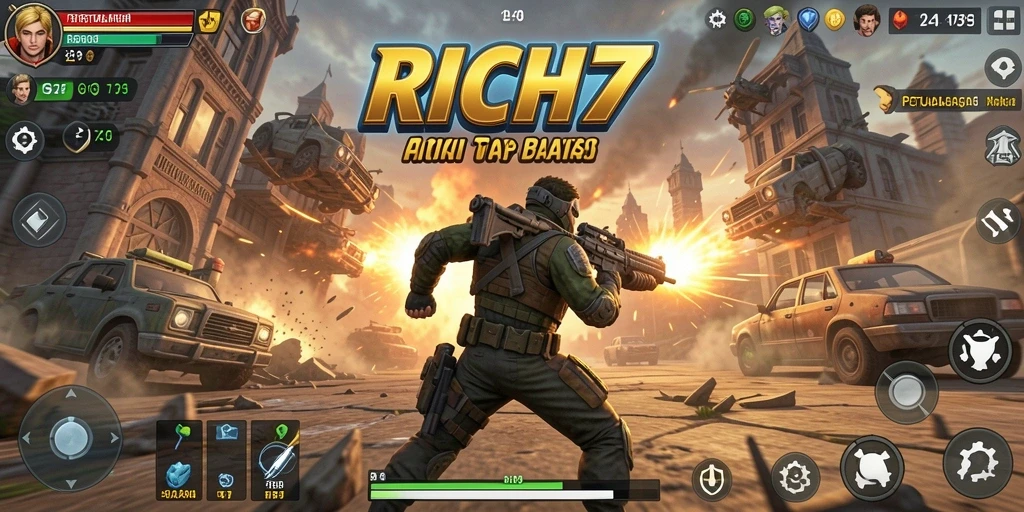Screenshot permainan RICH7 menampilkan aksi mendebarkan dan grafis menawan.