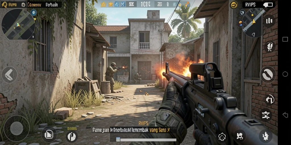 Gameplay intens dengan aksi menembak yang seru di RVIP5.