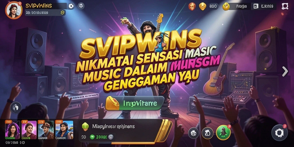 Tampilan menarik dari gameplay SVIPWINS yang penuh musik.